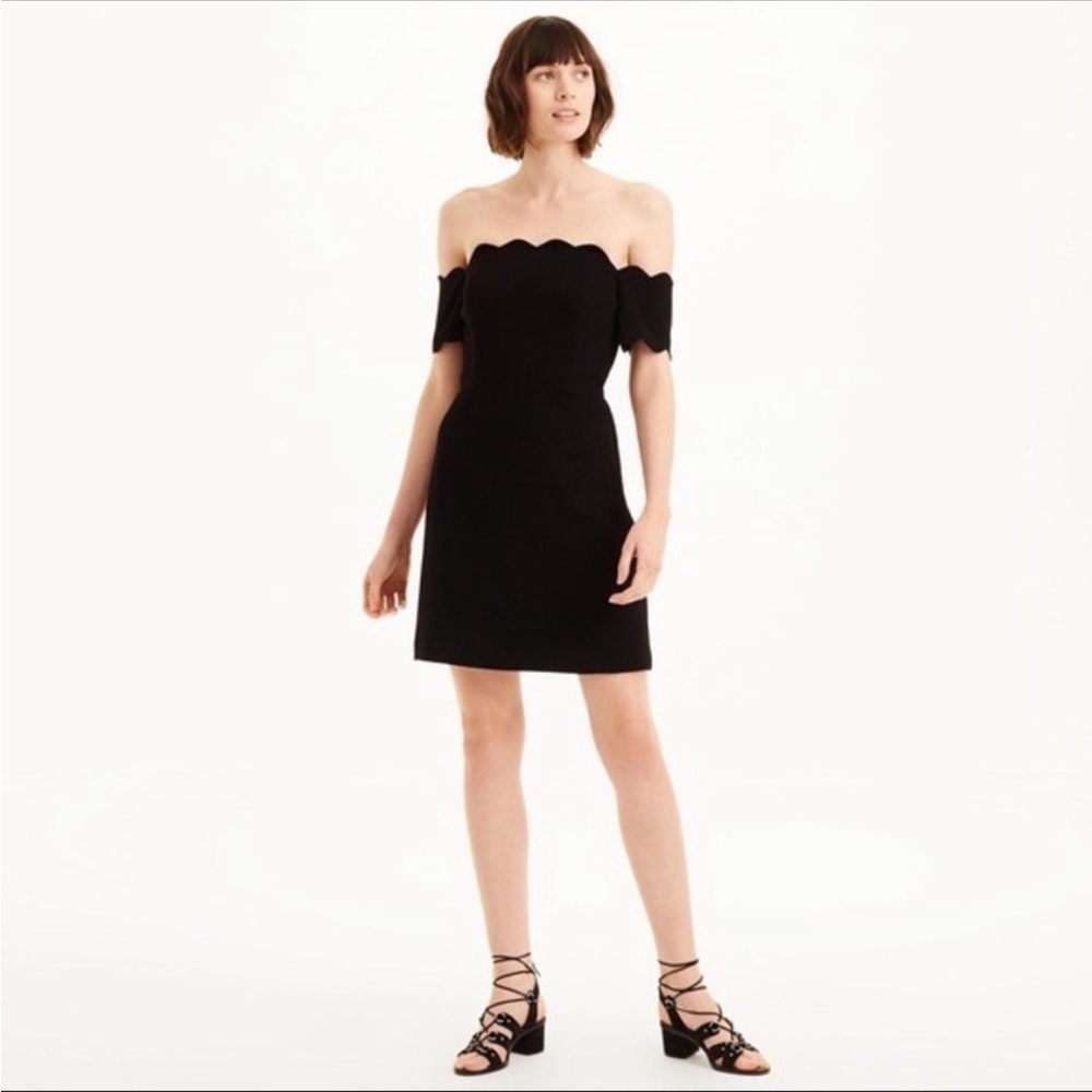 Club Monaco Liki Scalloped Dress, Black